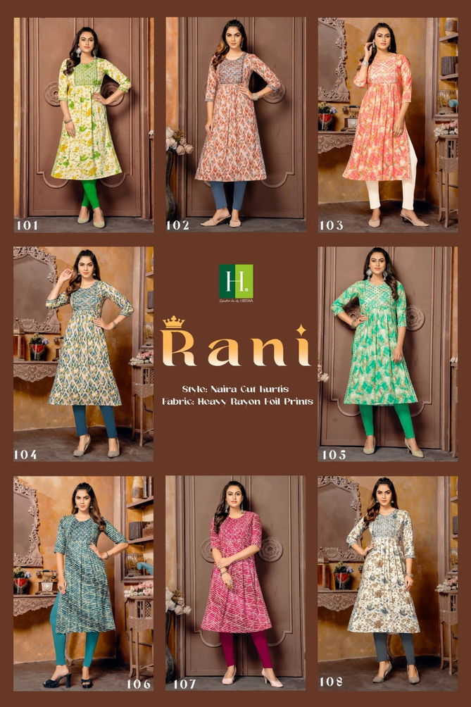 Rani By Hirwa Rayon Printed Kurtis Catalog